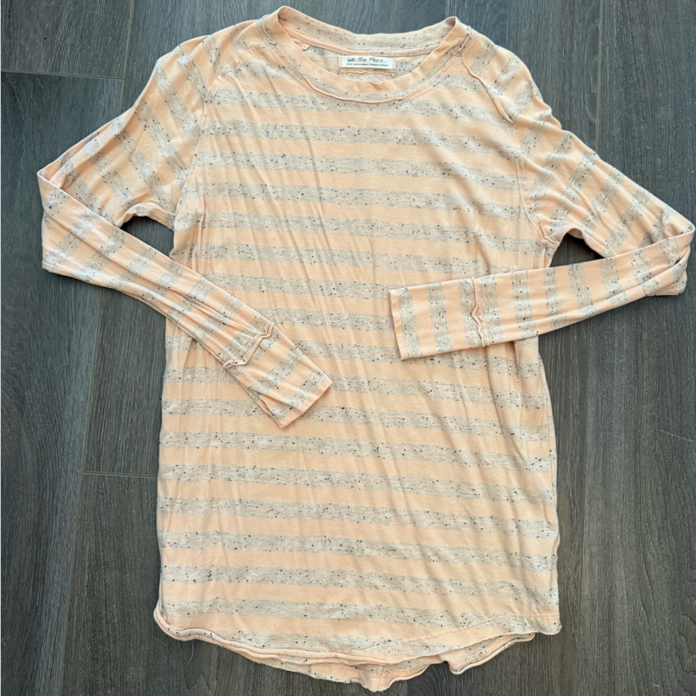 Free People Pink Long Sleeve Tee